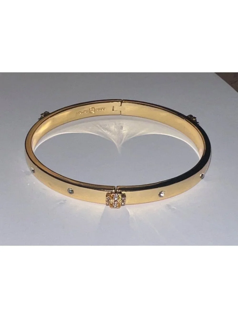 NEW! Beautiful Tory Burch Kira Gold Bangle with Crystal Accents 10168
